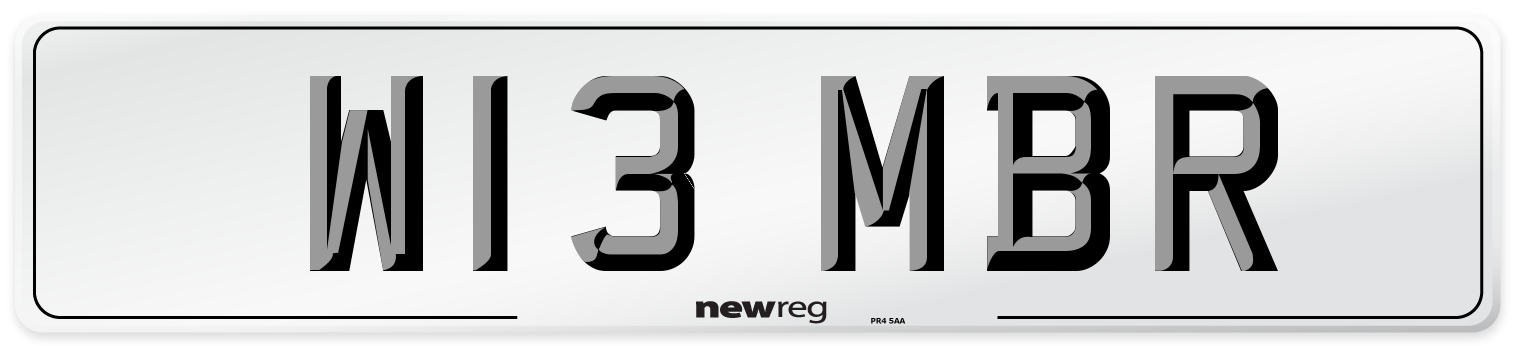 W13 MBR Number Plate from New Reg
